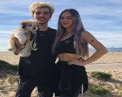 She shared a picture of her dog Theo alongside her boyfriend Sam Pottoroff on her Instagram in February 2020.